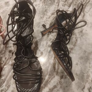 Vince Camuto Black Lace-Up Heels